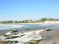 Foto tirada do Sambaqui com bela vista da praia da Barra