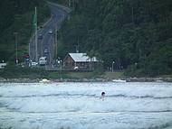 Vista panormica da subida da praia brava em Camboriu...