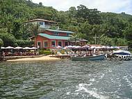 Chegando de barco no Restaurante Lagoa Azul