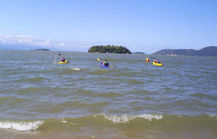 Passeio de caiaque na praia do Jabaquara