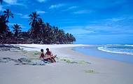 Coqueirais emolduram toda a praia de Itacarezinho