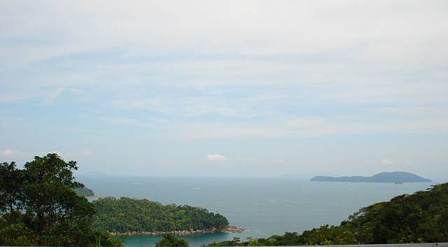 Vista na estrada da Praia, finalzinho de tarde