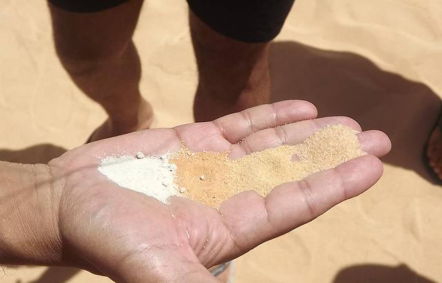 Cores Naturais da Areia Tirada das Falsias