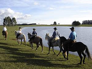 Cavalgadas: Paisagens rsticas contornam passeio<br>